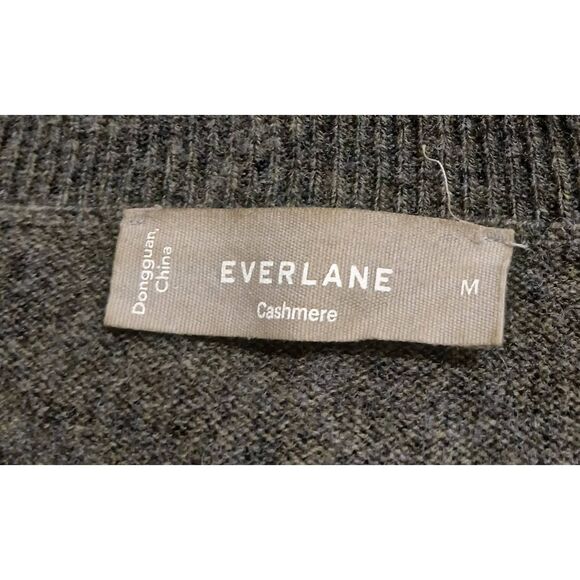 everlane womens medium 100% cashmere classic sweater army green lightweight - Picture 5 of 5